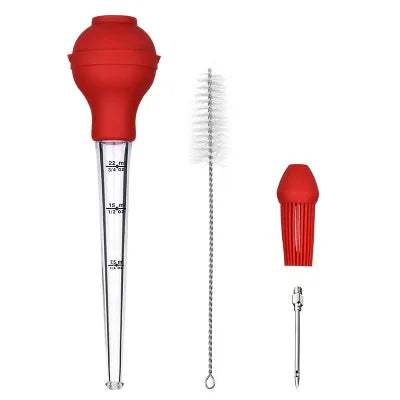 Stainless Steel Including Marinade Injector Needle and Cleaning Brush Syringe Rubber Bulb Turkey Baster