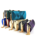 New Arrival Satin Fashion Tassel Dress Bridal Banquet Bag Crossbody Chain Clutch Evening Handbag for Ladies
