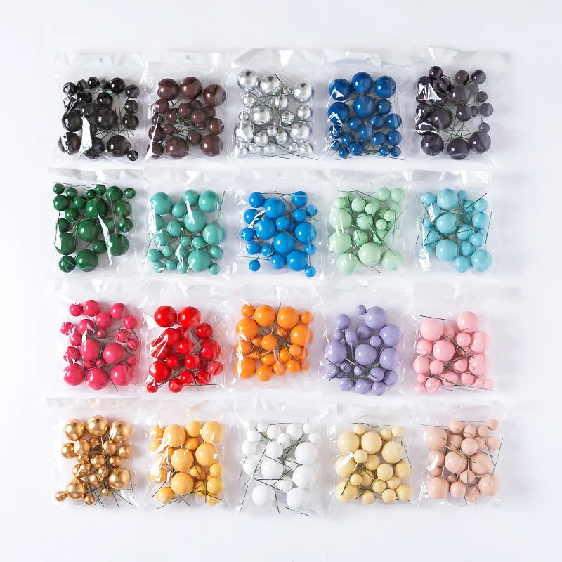 20pcs Wholesale Golden Ball Birthday Party Cake Topper Themed Birthday Mini Balloons Foam Faux Balls for Cake Decoration