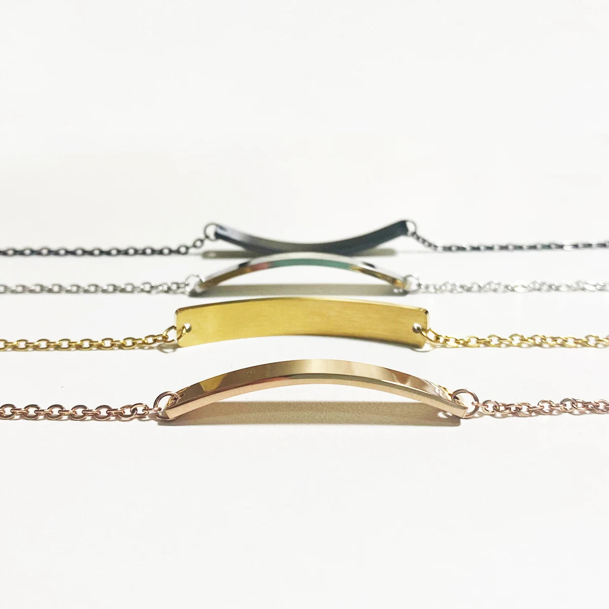 Minimalist Blank Ankle Bracelets for Woman Spring and Summer Custom Engraving Stainless Steel Silvery Jewelry Making Accessories