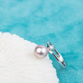 R060674 DIY 6-8mm Natural Freshwater Pearl Ring Accessory 925 Sterling Silver Adjustable Size Engagement Jewelry Ring for Women MegaBDM