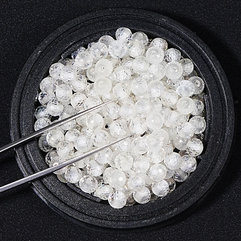 Factory Direct Sale 3mm White Moissanite Cut Spherical Beads Bulk Gemstones