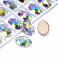 QIYI Wholesale Oval FlatBack Bevel Stone Glass Crystal AB Flat Back Coloful Rhinestones Buttons for Bouquet Rhinestones