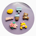New Novelty Fairy Garden Theme Slime Charms Cute Flowers Bear Cheese Milk Tea Cup Cabochons Embellishments for Jewelry DIY