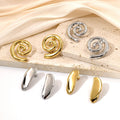 Trendy Minimalist Luxury Stainless Steel Women Jewelry Wholesale Hypoallergenic Tarnish Free Earrings Gold Plated 18k Jewelry