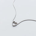 Real 925 Sterling Silver Romantic Heart Shape Clavicle Pendant Necklace for Women Wedding Party Fine Jewelry