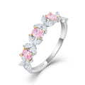QX Custom OEM Pink Cubic Zirconia Engagement Fine Jewelry 925 Silver Luxury Butterfly Ring for Women