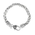Vintage Jewelry Antique Silver Plated Lobster Clasp Bracelet 18cm Wheat Bracelet Chain