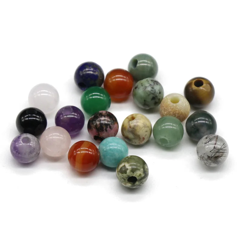 Wholesale Fashion Natural Stone 3mm Big Hole Stone Beads for Jewelry Making Charm 10mm for Bracelet Earrings Accessories