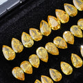Fancy Vivid Yellow Diamond Lab Grown 0.05ct-0.6ct Pear Shape Yellow Lab Diamonds