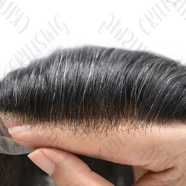 Undetectable Swiss Lace Toupee for Men Realistic Look Invisible Base Indian Remy Hair Prosthesis Hair System Hair for Men