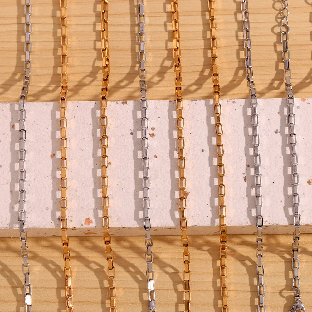 Dreamshow Tarnish Free Jewelry Chunky Box Chain Necklace Stainless Steel Chain Jewelry Accessories
