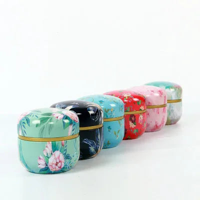 Hot Sale Canister Iron Box with Japanese Flower Tea Small Canister General Tinplate Household sealed Tea Tin Box Tea Cans