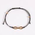 Fashion Custom Bracelet Adjustable with Braided Cord love Infinity Lovers Brown and Black Stainless Steel Bracelet Men