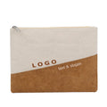 Dupont Tyvek Cotton Canvas Splicing Style Makeup Organizer Pouch Customized Natural Travel Zipper Gift Bag With Logo LOGO
