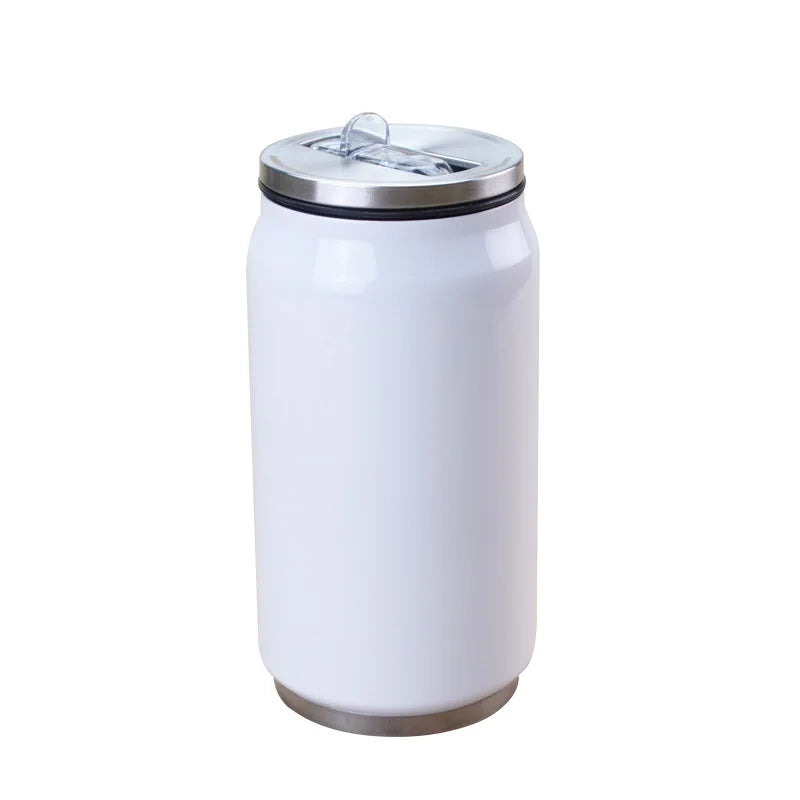 Customer Logo Best Sale 12oz Sublimation Blank Stainless Steel Double Wall Cola Water Bottle 350ml Thermos Vacuum Cans Mugs