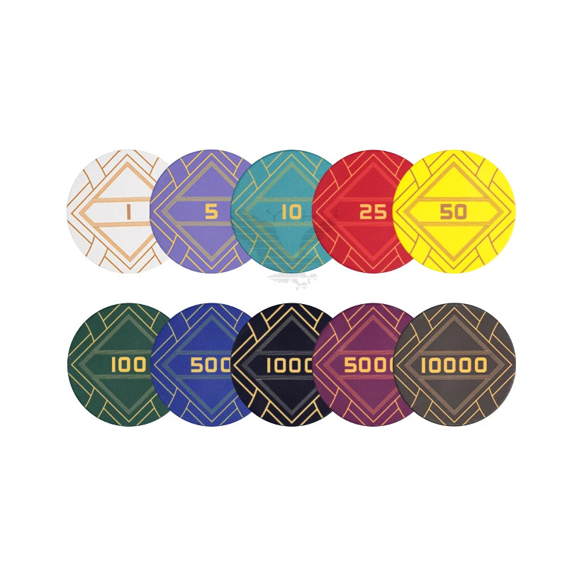 YH Factory Wholesale 300/500pcs Ceramic Poker Chips Set With Aluminum Case