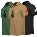 Men's Short Sleeve Blank Solid Anti-Wrinkle Compressed Casual Cargo Outdoor Combat for Shirt