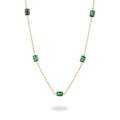 Luxury 18K Gold Plated Stainless Steel Necklace for Women Waterproof Green Black Crystal Charms Fashion Chokers Necklaces
