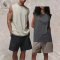 Men Summer Cotton Custom Logo 180g Print Running Quick Dry Sleeveless T-shirts Plain Loose O-Neck Waistcoat Casual Sports Vests