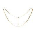 Chris April Body Jewelry 316L Stainless Steel 18k PVD Gold Plated Chatelaine Waist Chain Herringbone Body Chain