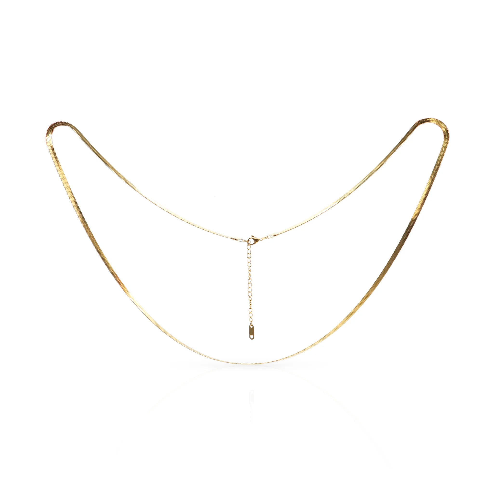 Chris April Body Jewelry 316L Stainless Steel 18k PVD Gold Plated Chatelaine Waist Chain Herringbone Body Chain