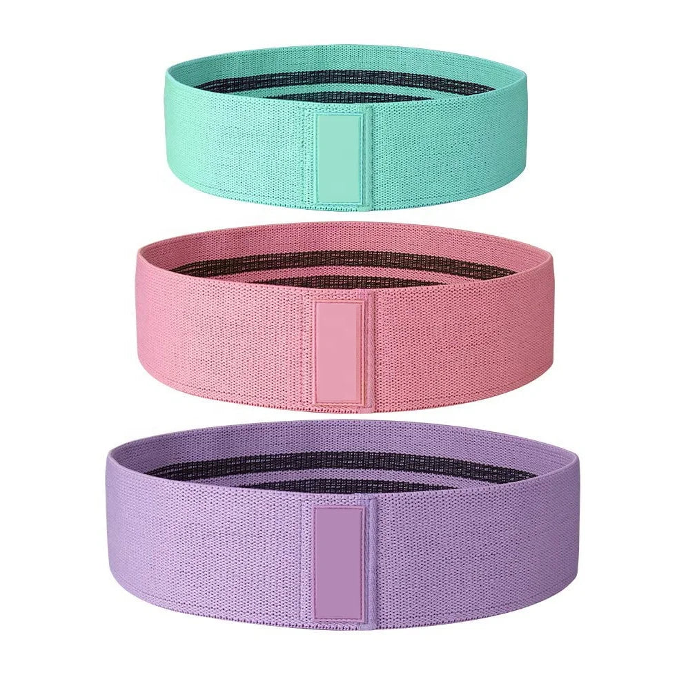 Fabric Hip Booty Resistance Bands Set Custom Logo Gym Yoga Exercise Bands Fitness Workout Body Building Strength Training S M L
