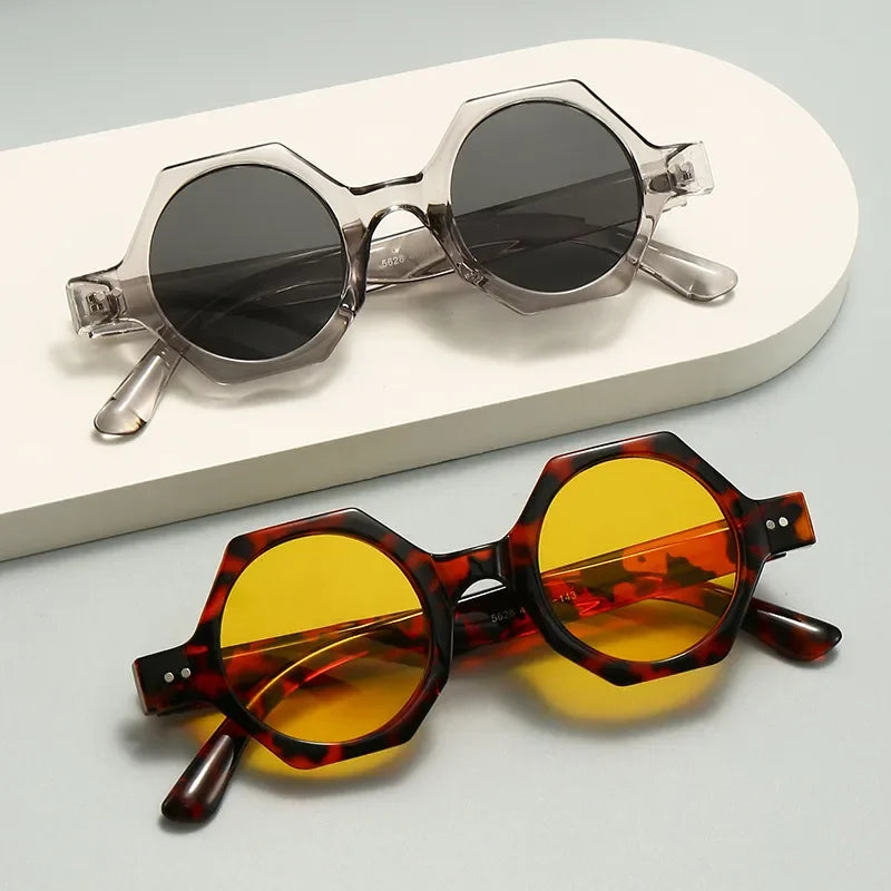 Fashion Rectangle Colorful Gradient Polygonal Sun Glasses Small Frame Vacation Beach Decorative Sunglasses Lentes De Sol