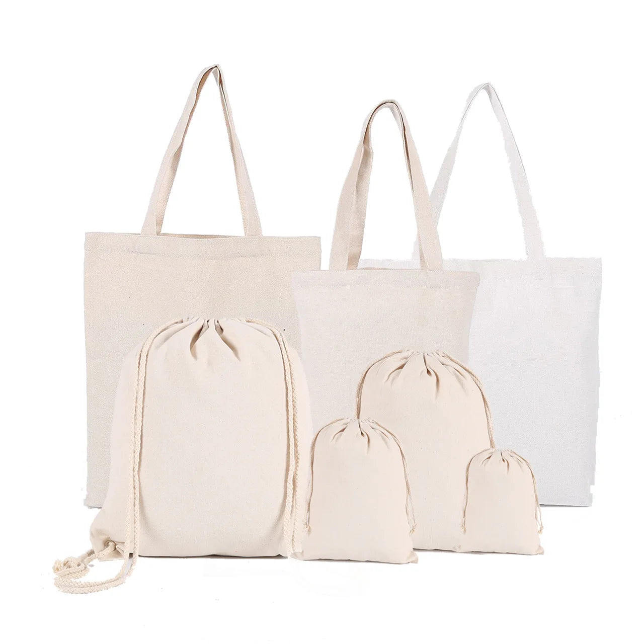Custom Print LOGO Naturally Recyclable Cotton Fabric Beach Bags Multi-pocket Shoulder Canvas Shopping Tote Bags Handbag