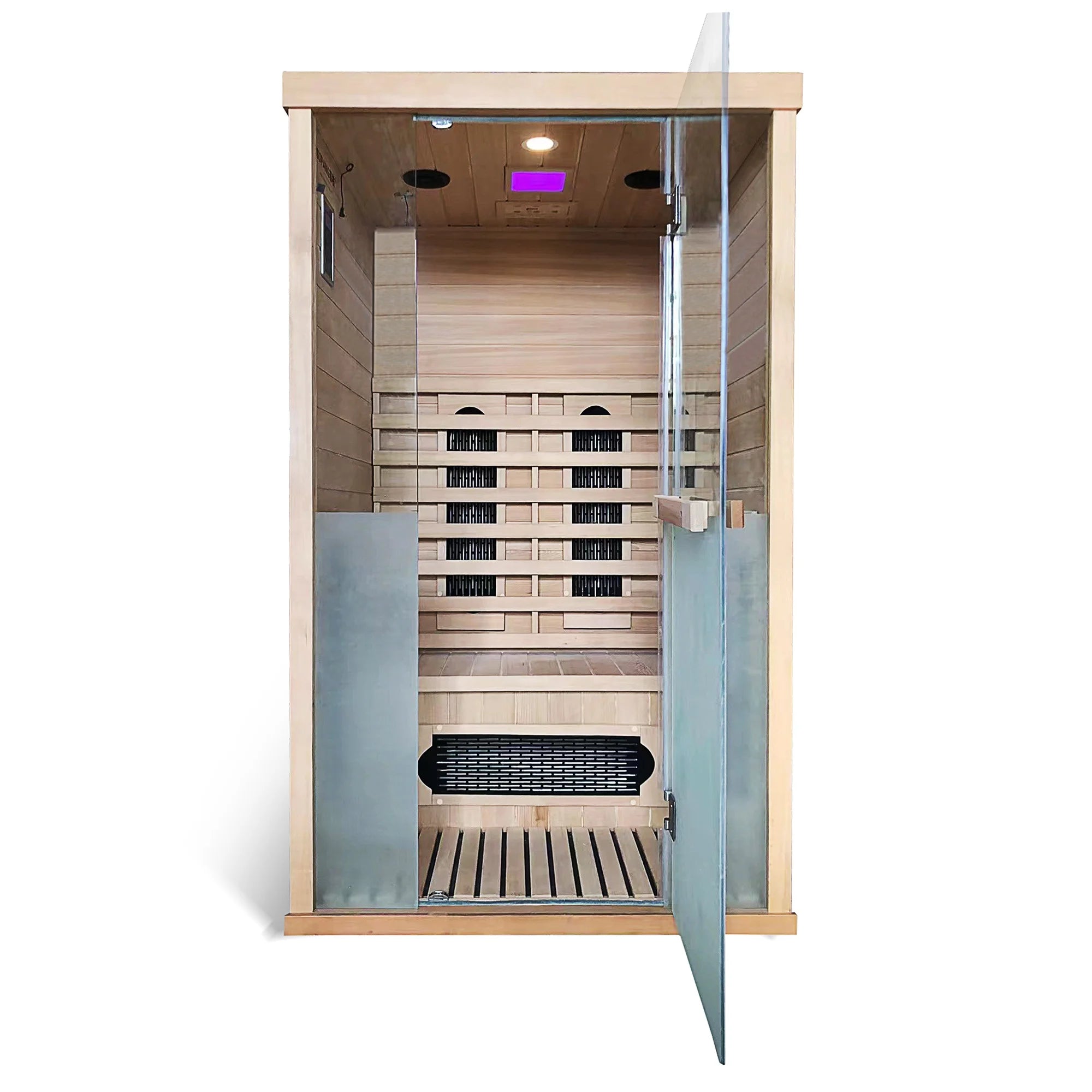 Solid Hemlock Wood Red Light Therapy Indoor Sauna Room Far Infrared Wet Steam SUPE-01 Supang 2400W European Design Computer