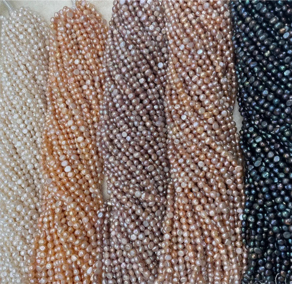 6-7mm AA Natural White Pink Purple Freshwater Baroque Cultured Pearl Loose Beads Strand