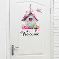 Pink Green Birds Wall Sticker Welcome Murals Self-adhesive and Removable Wallpaper Living Room Decals