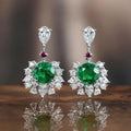 CAOSHI Wedding CZ Zirconia Drop Earrings for Women Fashion Shiny Diamond Female Bridal Green Crystal Flower Dangle Earrings