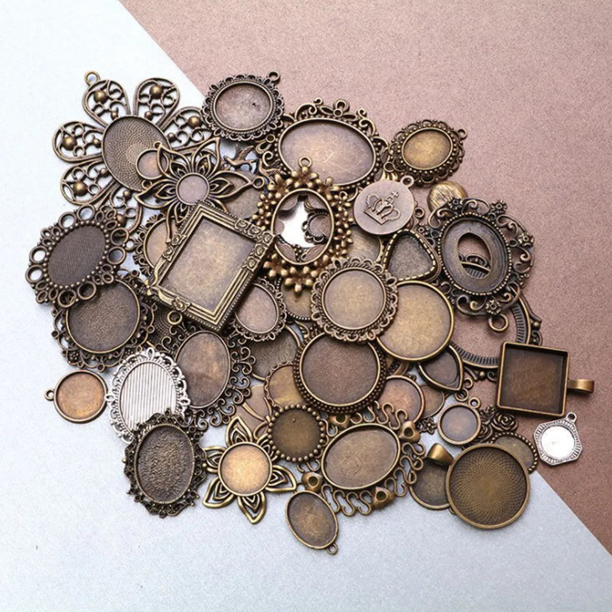 50g/Bag Tibetan Silver Mixed Charms Pendants for DIY Jewelry Making Craft Findings