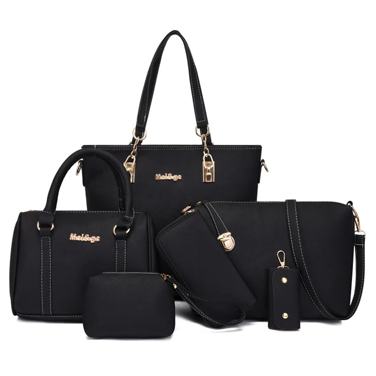 Tote Bag Large Luxury Best Seller Cheap Pu Woman Female Handbags Set of 6 Pcs