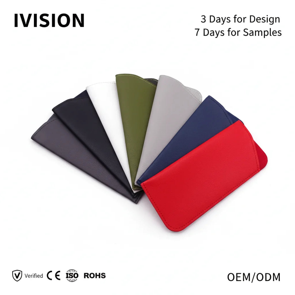 Wholesale Leather Glasses Case PVC Leather Folding Sunglasses Packaging Boxes