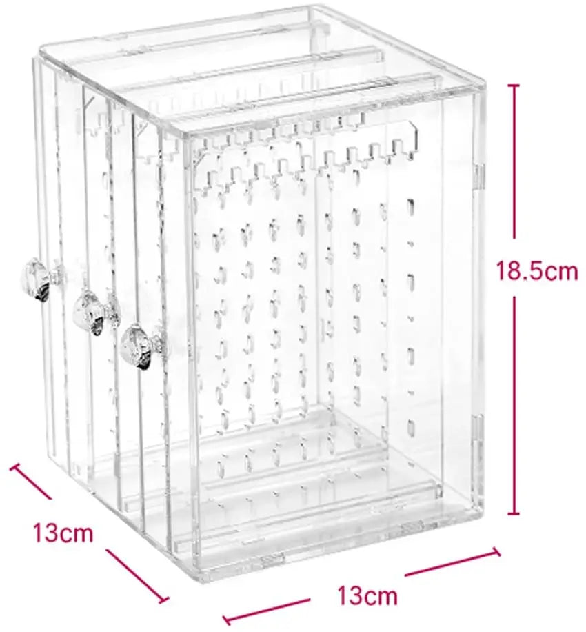 TaiLai Organizer Acrylic Jewelry Storage Box Earring Display Stand Organizer Holder with 3 Vertical Drawer  Earring Display.