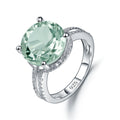 N0049 Abiding Fine Jewelry New Model Natural Prasiolite Stone 925 Sterling Silver Jewelry Wedding Ring for Sale