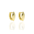S925 Sterling Silver Olive Shaped Huggie Earrings 18K Yellow Gold Plated High Polishing Earrings