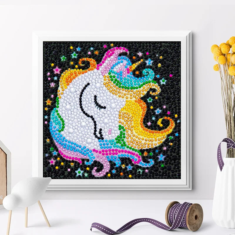 DIY 5D Diamond Painting Kits for Kids Cartoon Diamond Painting Unicorn Animal Painting With Frame Home Decor
