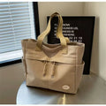 Minimalist Design Multi-Purpose Zippered Closure Handbag New Trendy Canvas Tote Bag Multiple Pockets Shoulder Bag