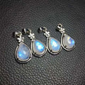Natural Moonstone Pendant With Waterdrop Shape and Blue Flash a Healing Crystal for Jewelry and Wedding Gifts