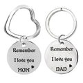 Wholesale Custom Stainless Steel Key Ring Remember I Love You Mom Dad Keychain Mothers Day Fathers Day Gift Mom Gifts