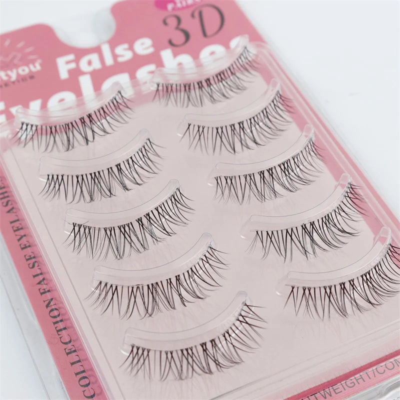 Abestyou Own Brand 3d 5 Pairs Transparent Band Wispy Mink Eyelashes Box Packaging Natural Silk Eyelash Supplies Beauty Tools
