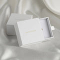PandaSew 6x6x3.5cm White Custom Logo Printed Jewelry Gift Paper Boxes Luxury Jewelry Packaging Ring Box