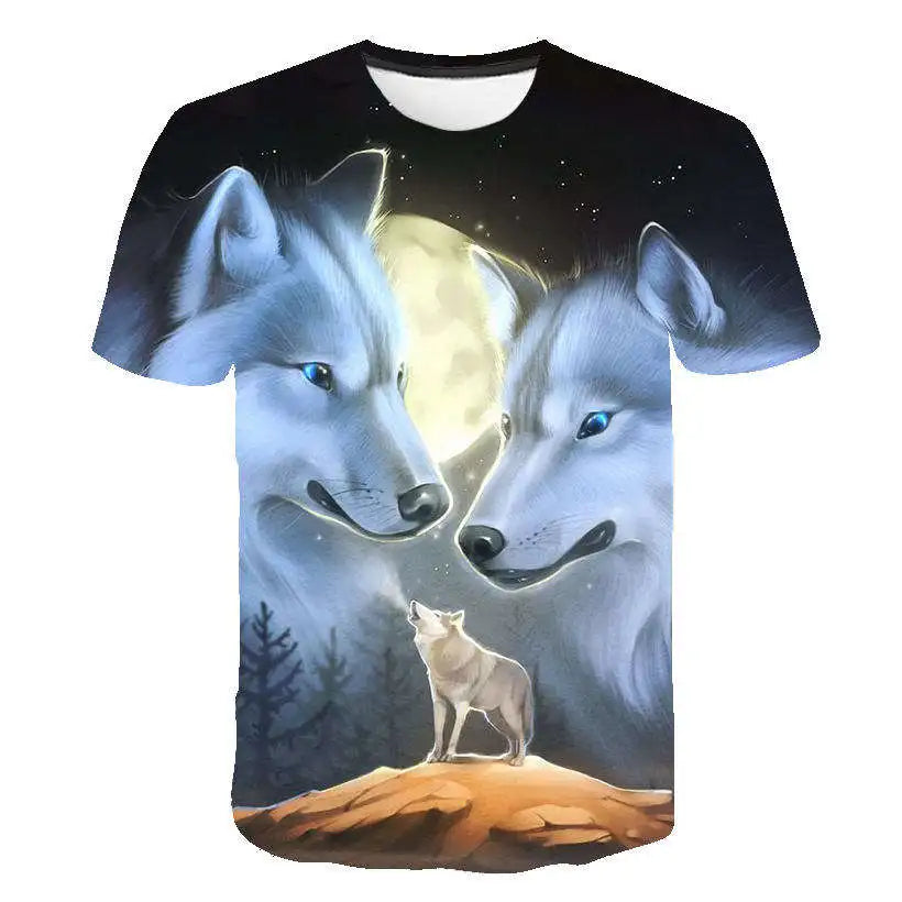 Animal Wolf 3D Printed T-shirt From Men Digital Printing Tshirt Graphics Clothing All Over Print Tees Casual Oversized T Shirt