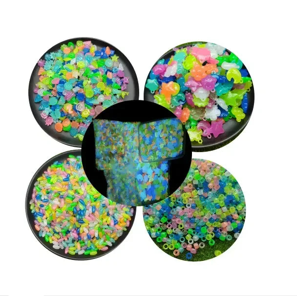 Glow in Dark Jewelry Beads Acrylic Rice Beads Luminous Sea Animal Shell Fish Star Moon Sun Pendants DIY Craft