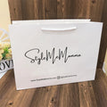 Wholesale Custom White Cardboard Shopping Paper Bags Recyclable Material Eco-Friendly for Clothing with Logo Wholesale Handbag