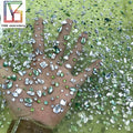 New Womens swarovski Crystal Lace Fabric Popular Stone Handmade Green Crystal Tulle Pearl Lace Rhinestone Fabric