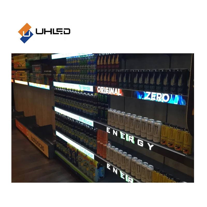600 * 60 Indoor Shelf LED Display Energy-saving Strip Display Panel Shelf LED Screen Application in Retail Stores